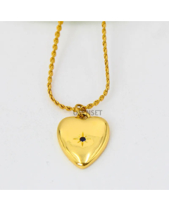 Fashion Heart Shape Plating Inlay Artificial Diamond Pendant Titanium Steel Necklace Colorza