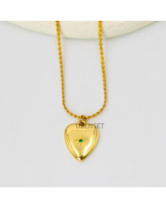Fashion Heart Shape Plating Inlay Artificial Diamond Pendant Titanium Steel Necklace Colorza