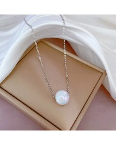 Fashion Round Pearl Stainless Steel Plating Necklace Colorza