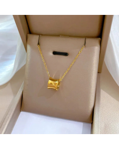 Classic Solid Color Geometric Pendent Titanium Steel Plating Necklace Colorza 