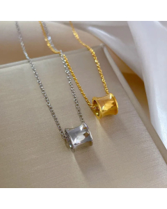 Classic Solid Color Geometric Pendent Titanium Steel Plating Necklace Colorza 