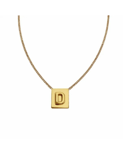 Casual Letter Square Pendent Titanium Steel Necklace Colorza