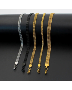 Gold Plated Plain Daily Solid Color Stainless Steel  Necklace Colorza