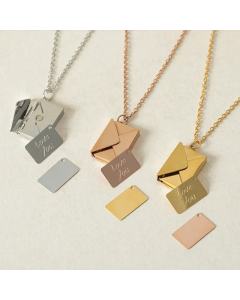 Fashion Letter Envelope Pendant Titanium Steel Plating Necklace Colorza 