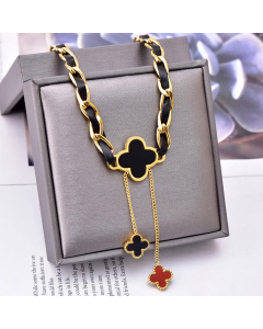 Fashion Heart Shape Inlay Artificial Pearls Titanium Steel Pendant Necklace Colorza