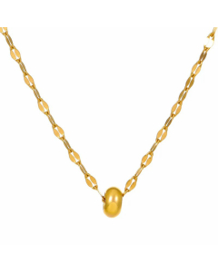 Minimalism Circle Pendent Lip Chain Stainless Steel Plating Necklace