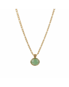 Minimalism Gold Plated Natural Stone Round Stainless Steel Titanium Steel Pendant Necklace