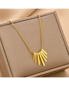 Fashion Geometric Pendent Titanium Steel Plating Necklace Colorza