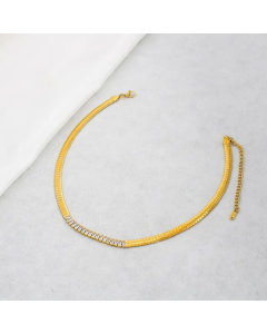 Retro Square Inlay Zircon Stainless Steel Necklace Colorza