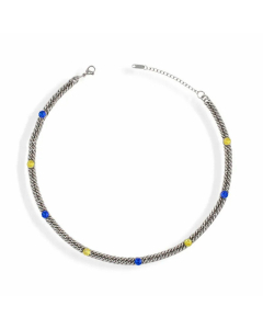Fashion Plating Inlay Zircon Choker Titanium Steel Necklace Colorza 