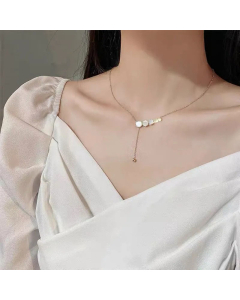 Fashion Geometric Four Leaf Clover Bear Titanium Steel Inlay Rhinestones Necklace