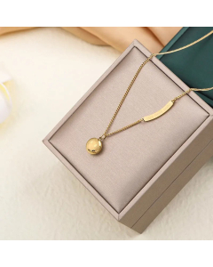 Minimalism Smiley Face Pendent Titanium Steel Necklace Colorza
