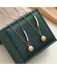 Minimalism Smiley Face Pendent Titanium Steel Necklace Colorza