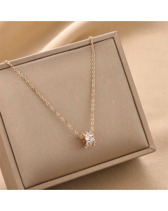 Classic Zircon Inlaid Waist Pendant Titanium Steel Necklace Colorza 