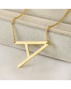 Fashion Letter Pendent Titanium Steel Plating Necklace Colorza 