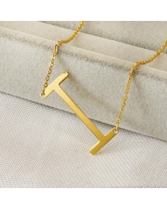 Fashion Letter Pendent Titanium Steel Plating Necklace Colorza 