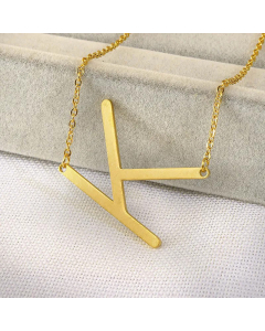 Fashion Letter Pendent Titanium Steel Plating Necklace Colorza 