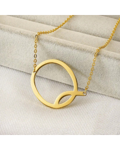 Fashion Letter Pendent Titanium Steel Plating Necklace Colorza 