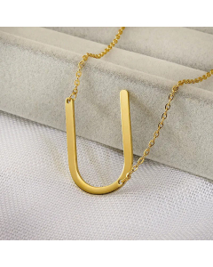 Fashion Letter Pendent Titanium Steel Plating Necklace Colorza 