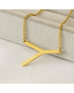 Fashion Letter Pendent Titanium Steel Plating Necklace Colorza 