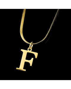 Minimalism Letter Pendent Plating Snake Chain Titanium Steel Necklace Colorza-F