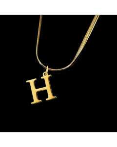 Minimalism Letter Pendent Plating Snake Chain Titanium Steel Necklace Colorza-H
