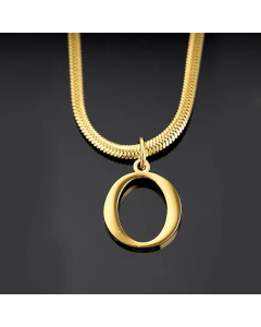 Minimalism Letter Pendent Plating Snake Chain Titanium Steel Necklace Colorza-O