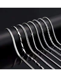 Hip-Hop Plain Solid Color Snake Chain Titanium Steel Polishing Necklace Colorza