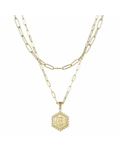 Daily Layered Paperclip Chain Letter Pendent Stainless Steel Necklace