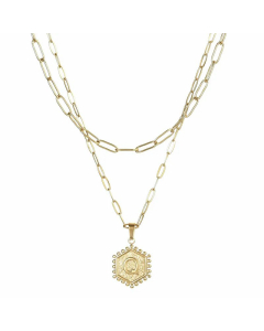 Daily Layered Paperclip Chain Letter Pendent Stainless Steel Necklace