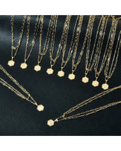 Daily Layered Paperclip Chain Letter Pendent Stainless Steel Necklace