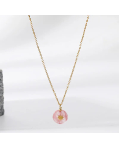 Fashion Sun Plating Natural Stone Stainless Steel Pendant Necklace Colorza