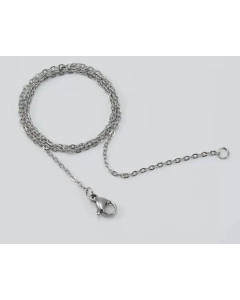 Plain Solid Color U Shape Chain Titanium Steel Plating Necklace Colorza-Steel Color-01