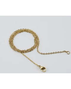 Plain Solid Color U Shape Chain Titanium Steel Plating Necklace Colorza-Gold Color-01