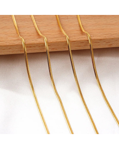 Plain Gold Plated Solid Color Snake Chain Plating Necklace Colorza