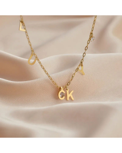 Novelty Letter Love Snake Pendent Stainless Steel Pearl Necklace Colorza