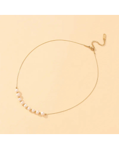 Fine Quality Double Layer Beads Chain Titanium Steel Plating Necklace Colorza 