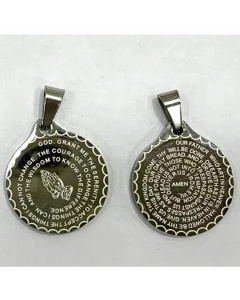 Casual Round Letter Pendant Titanium Steel Plating Fine Necklace Colorza-Steel Color-pendant_only