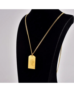 Elegant Gold Plated Portrait Stainless Steel Pendant Necklace Colorza