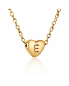 Minimalism Letter Heart Shape Pendant Titanium Steel Plating Necklace Colorza 