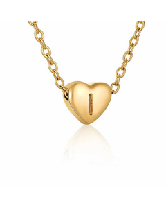 Minimalism Letter Heart Shape Pendant Titanium Steel Plating Necklace Colorza 