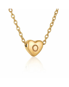 Minimalism Letter Heart Shape Pendant Titanium Steel Plating Necklace Colorza 