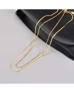 Daily Solid Color Gold Plated Layered Titanium Steel Necklaces Colorza 