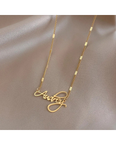 Fashion Gold Plated Letter Pendent Titanium Steel Necklace Colorza
