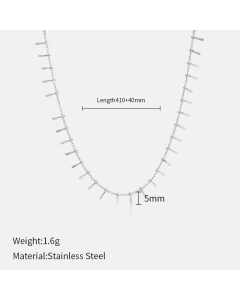 Plating Heart Shape Solid Color Stainless Steel Can Be Split Necklace Colorza-Steel Color-01