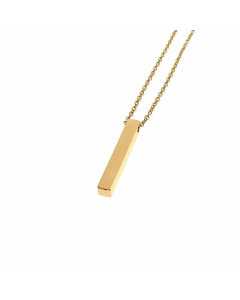 Casual Daily Polishing Square Stainless Steel Plating Pendant Necklace Colorza