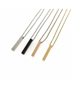 Casual Daily Polishing Square Stainless Steel Plating Pendant Necklace Colorza