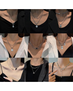 Fashion Butterfly Heart Plating Inlay Zircon Stainless Steel Necklace Colorza