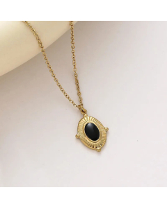 Fashion Oval Cross Snake Pendant Stainless Steel Titanium Steel Plating Necklace Colorza