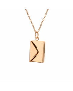 Fashion Envelope Plating Pendant Stainless Steel Titanium Steel Necklace Colorza-Rose Gold Color-01